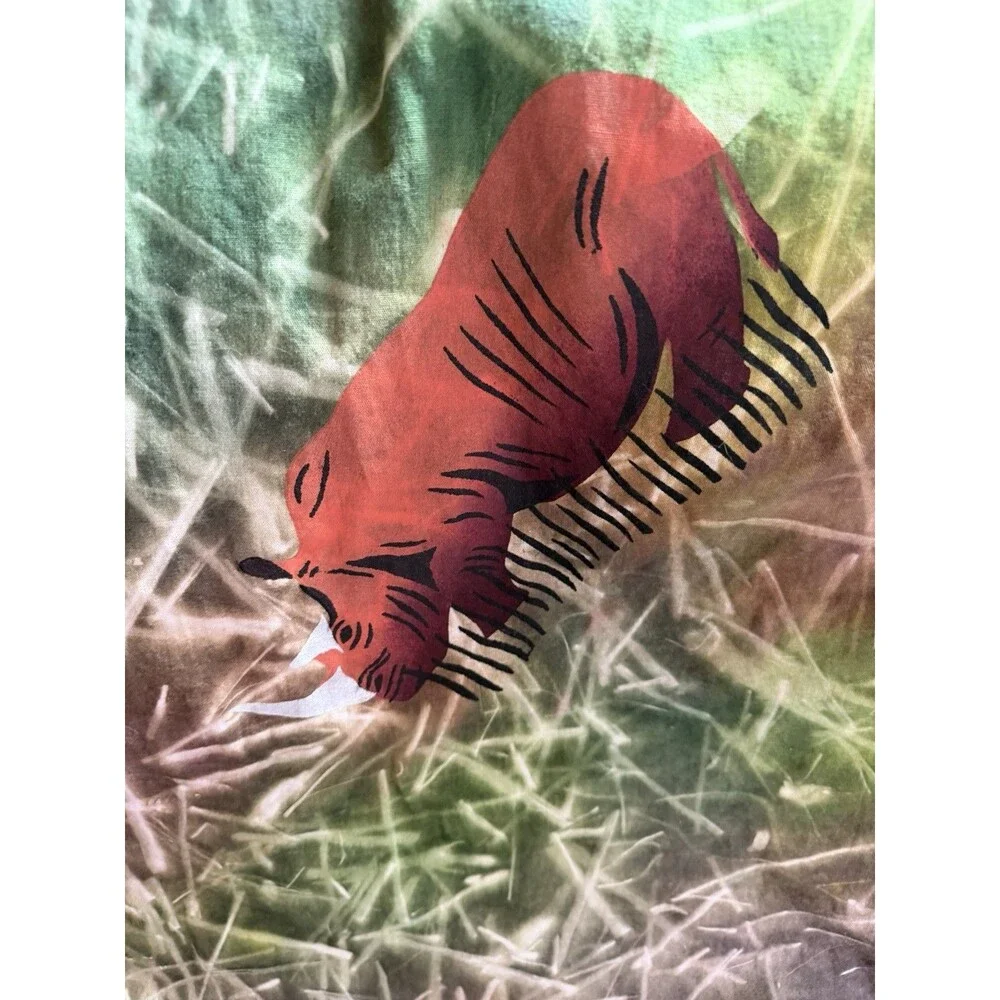 African Batik Hand Painted Animal Print Cotton Tablecloth 56